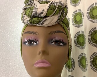 African, Head wrap, Green, handmade, Birthday gift for, gift for her, gift for women, gift for mom, gift for wife