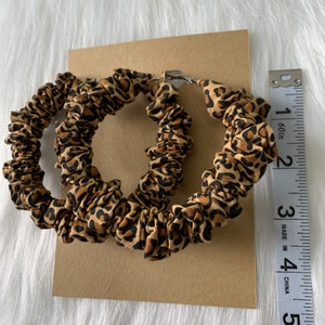 Earrings, Scrunchies, Leopard print, Camouflage, Bandanna, Hoops, gift for, for Birthday, for her, for women, for wife, for mom image 3