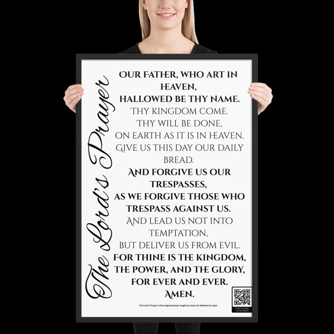 The Lord’s Prayer Printable Wall Art With QR Code| Christian Prayer ...