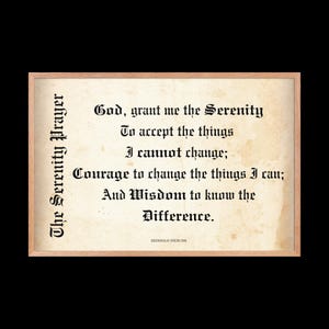 Serenity Prayer Wall Art Print with Sung MP3: Christian Home Decor (Digital Download