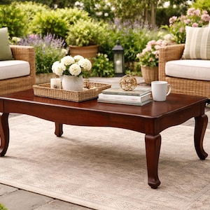 Solid Wood Coffee Table Handmade | Classic Wooden Center Table for Living Room | Rustic Vintage Furniture | Modern Home Decor Table