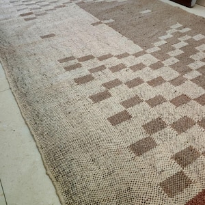 Handmade Wool Jute Area Rug: Boho Eco-Friendly Home Decor