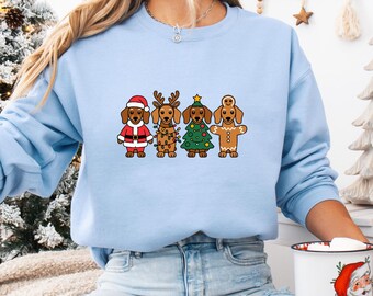Dachshund Christmas Sweatshirt Holiday Dog Shirt for Pet Lovers
