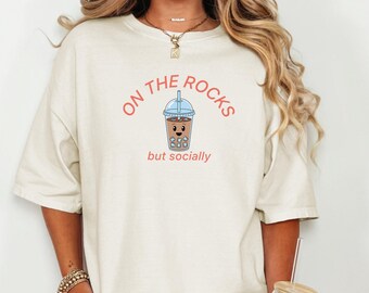 On The Rocks Coffee Shirt Introvert Humor Tee Iced Coffee Lover