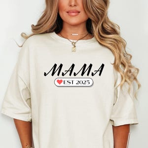 Personalized Mama Est Shirt Custom Mom Tee Pregnancy Reveal