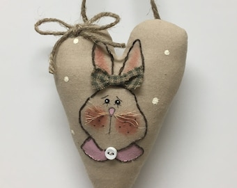 Easter Ornament, Farmhouse Bunny, Primitive Rabbit, Rustic Chicken, Home and Living, Farmhouse Easter, Bunny Collector, Wreath Attachment