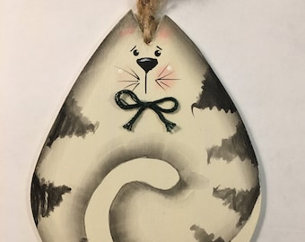 Cat Ornament, Primitive Cat Ornament, Ornaments and Accents, Home Decor, Kitty Ornament, Wreath Attachment, READY TO SHIP