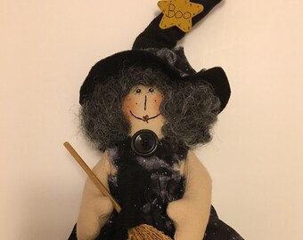 Freestanding Witch, Halloween Décor, Primitive Witch, Wreath Attachment, Centerpiece Attachment