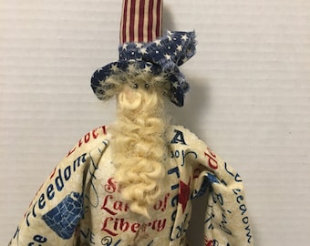 Uncle Sam, Patriotic, Americana Uncle Sam Doll, Primitive Americana, 4th of July, Americana Decor, Home and Living, Primitive Americana