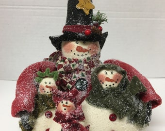 Snowman, Christmas, Snowman Family, Snowman Decor, Home and Living Decor, Holiday Decor, Primitive Decor, Wreath Attachment