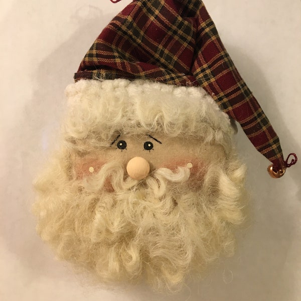 Santa Ornament, Christmas Ornament, Primitive Santa Ornament, Christmas Decor, Holiday Decor, Home and Living, Santa, Holiday Decor