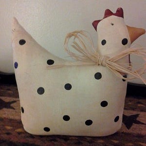 Chicken Wreath Attachment, Primitive Chicken, Farmhouse Chicken, Primitive Décor, Fabric Chicken, Rustic Porch Décor