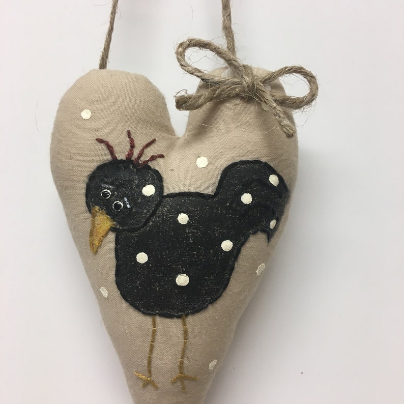Chicken Ornament, Farmhouse Chicken Décor Primitive Décor, Wreath Attachment, Gift For Chicken Collectors image 2