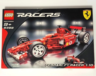 LEGO 8386 Ferrari F1 Racer 1:10 – Vintage 2004 New Open Box Complete Set w/ Manual, Stickers & Sealed Bags