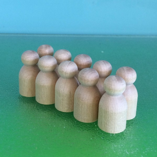 WOOD PEG DOLLS  -  10 x 3cms Baby **Free Pure Wool Felt Samples and Basic Pattern- on request**Steiner  toys **Doll Family