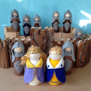 MEDIEVAL KNIGHTSCASTLEWaldorf ToysKings and QueensPure Wool Felt DollsKing ArthurShieldsBoys ToysBoy Games image 4