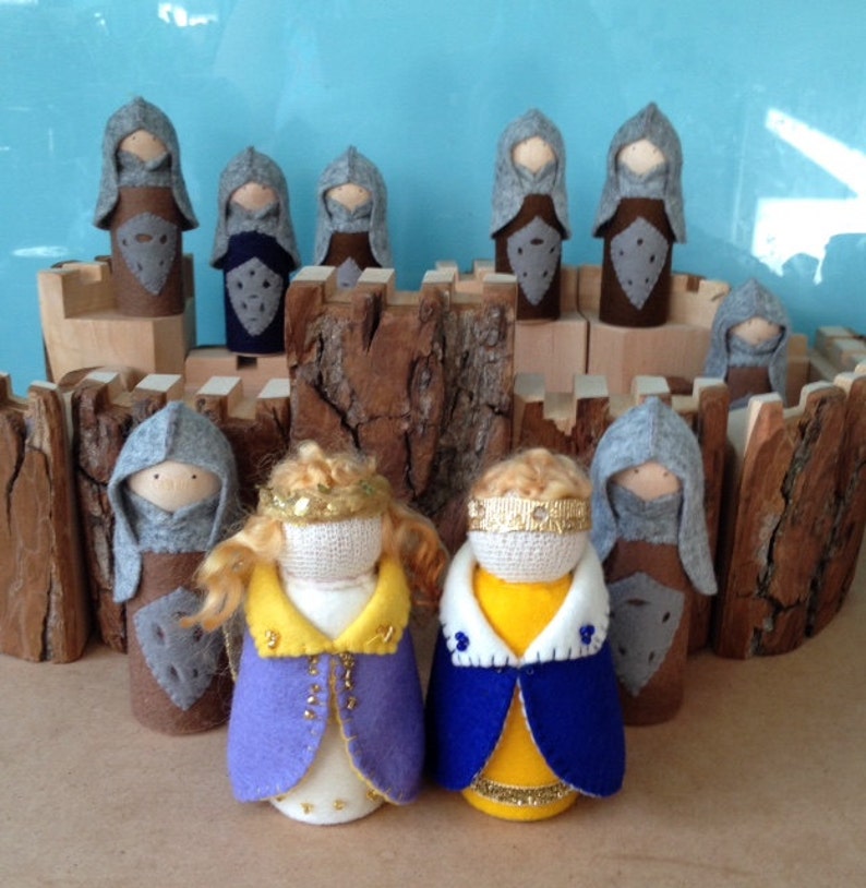 MEDIEVAL KNIGHTSCASTLEWaldorf ToysKings and QueensPure Wool Felt DollsKing ArthurShieldsBoys ToysBoy Games image 4