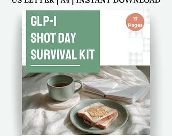 GLP-1 Shot Day Survival Kit: Übelkeit Relief Food Guide & Tracker (Druckbare PDF Download)
