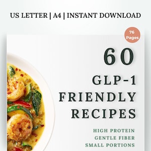 60 GLP-1 Recipes | High Protein, Gentle Fiber (Digital Download)