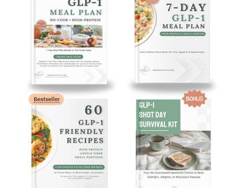 GLP-1 Essensplan Bundle | High Protein, Kleine Portionen, No-Cook Week (PDF)