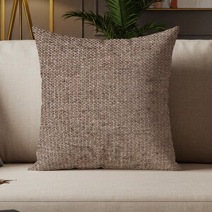 Dusty Brown Pillow Cover - Chic Cotton Blend Square & Rectangular Throw Pillowcase for Modern Home Decor - Decorative Cushion Cover