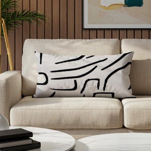 Handmade Striped Pillow Cover: Modern White & Black Throw Cushion
