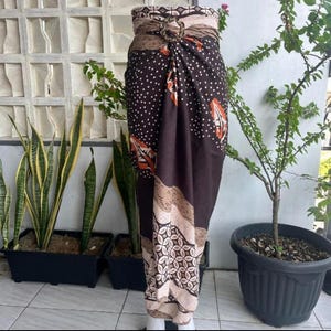 WRAPPED Batik SKIRT Design J from Indonesian Traditional Culture, Javanese, Balinese. (Choose your design)