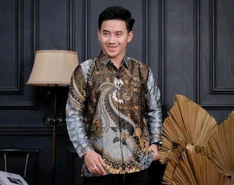 CAMISA DE MANGA LARGA. Diseño M. Batik vintage de la cultura tradicional indonesia, javanesa, balinesa y sumatranesa. (Elige tu diseño).