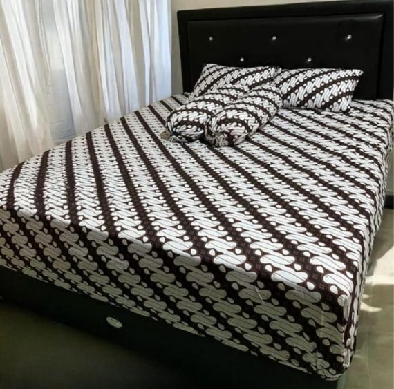 Handgefertigtes BATIK Bettlaken-Set – weiches elastisches Spannbettlaken mit Kissenbezügen | Kuschelige Bettwäsche für Schlafzimmer