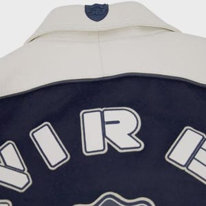 New Avirex The Legend American Flight Leather Jacket Mens Classic Blue Varsity Style Bomber Jacket image 8