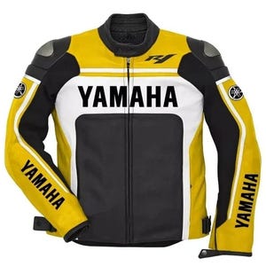 YAMAHA Motorbike real Cowhide Leather Motorcycle Racing Jacket