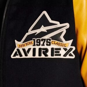 New Avirex The Legend American Flight Leather Jacket Mens Classic Blue Varsity Style Bomber Jacket image 12