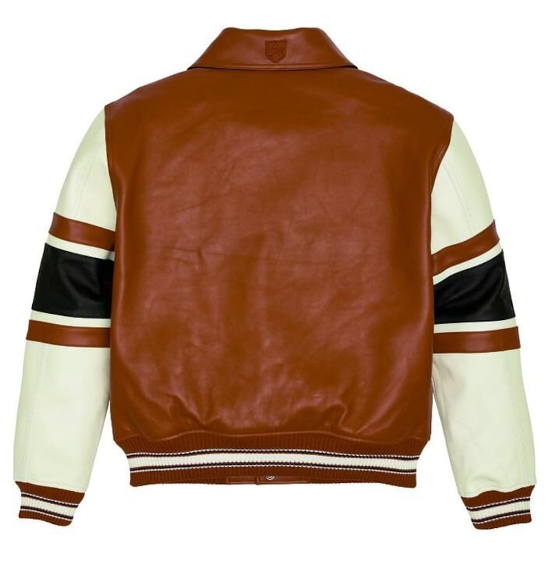 Men's Avirex Real Leather Bomber Jacket American Flight Style Jacket image 4