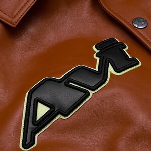 Men's Avirex Real Leather Bomber Jacket American Flight Style Jacket image 2