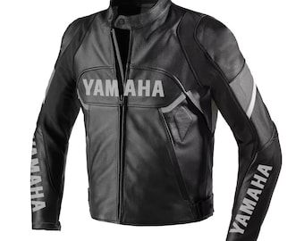Yamaha Men's Cowhide Leather Motorcycle Jacket: Biker Style