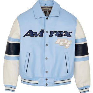 Men's Avirex Real Leather Bomber Jacket American Flight Style Jacket image 1