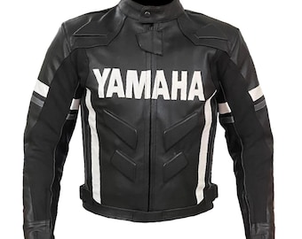 Chaqueta de cuero para moto Yamaha Racing: estilo motero MotoGP