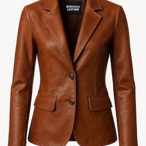 Unisex Western Leather Blazer Jacket – Handcrafted Real Leather Cowboy Coat for Men & Women | Vintage Ranch Wear | Biker Western Style