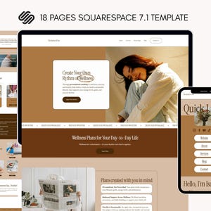Website Template For Personal Brand, Small Business Websites Design, Therapist Website, Boho Website Themes, Brown Squarespace 7.1 Templates