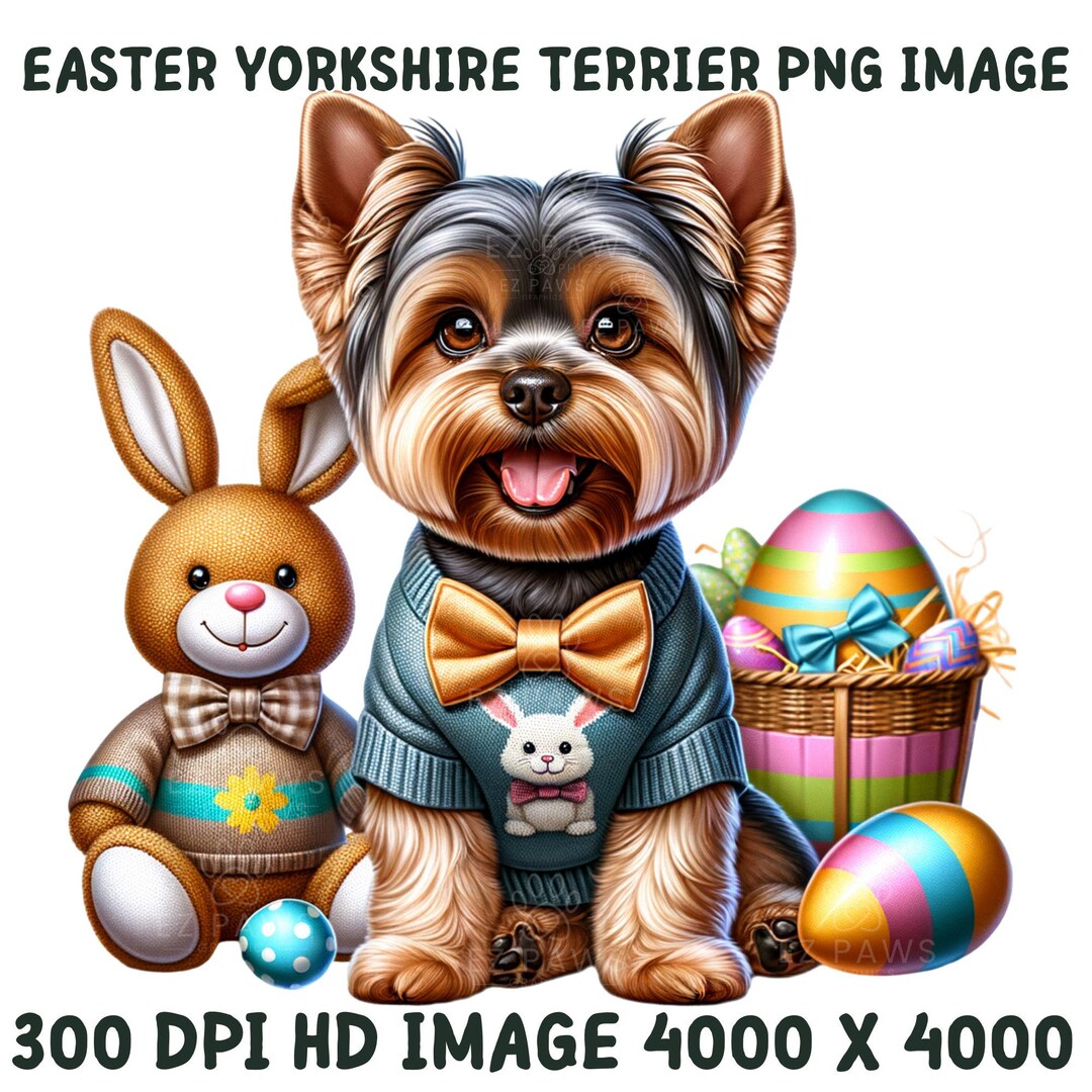 Yorkie Spring Yorkie Easter PNG | Bunny, Eggs, Spring Clipart (digital Download) - Etsy
