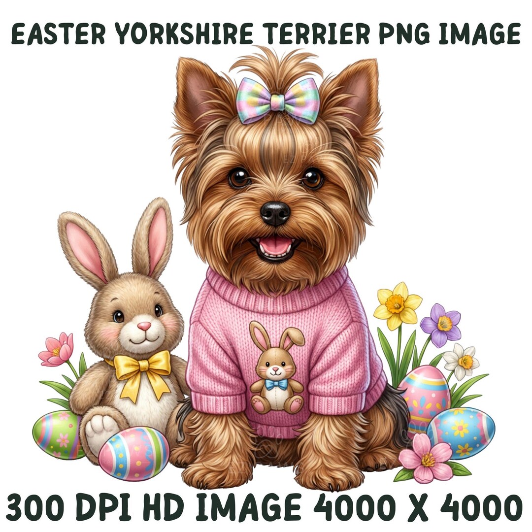 Yorkie Spring Yorkie Easter PNG | Bunny, Eggs, Spring Clipart (digital Download) - Etsy