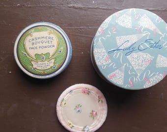 Vintage Powder Boxes, Lady Ester and Cashmere Bouquet, A Pair