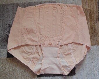 Vintage Boned Corset Panty, Bottom, Peach Colored