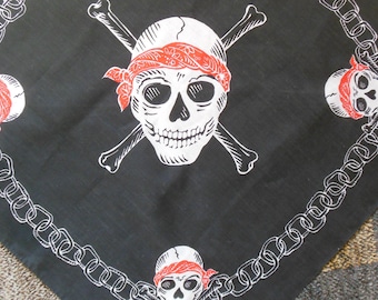 Skull and Cross Bones Bandana Headband Biker Metal Gothic Chemo