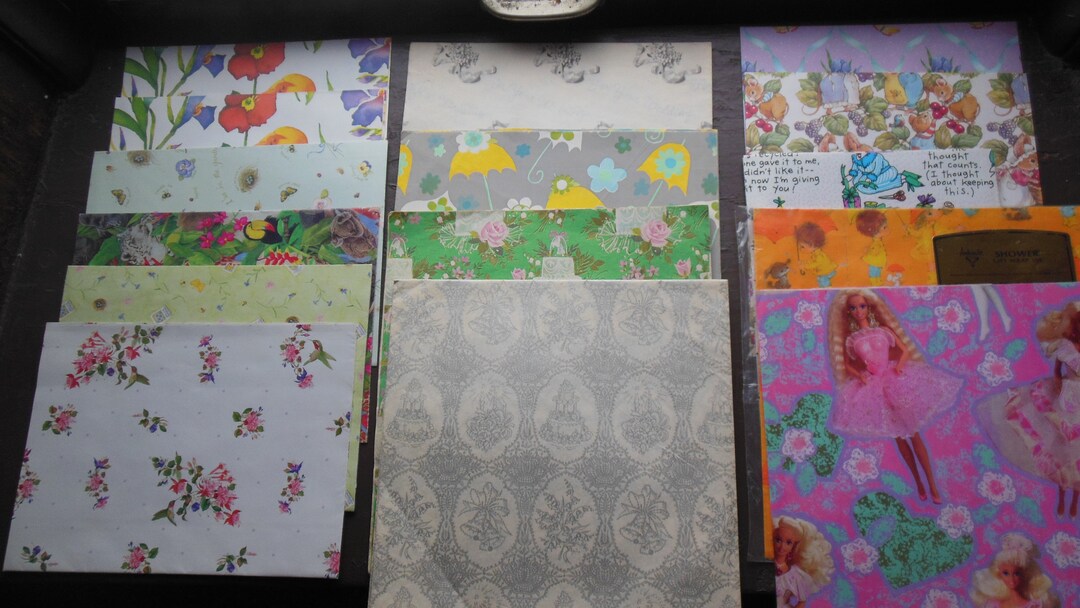 Vintage Wrap Paper Lot of 20 Different Etsy