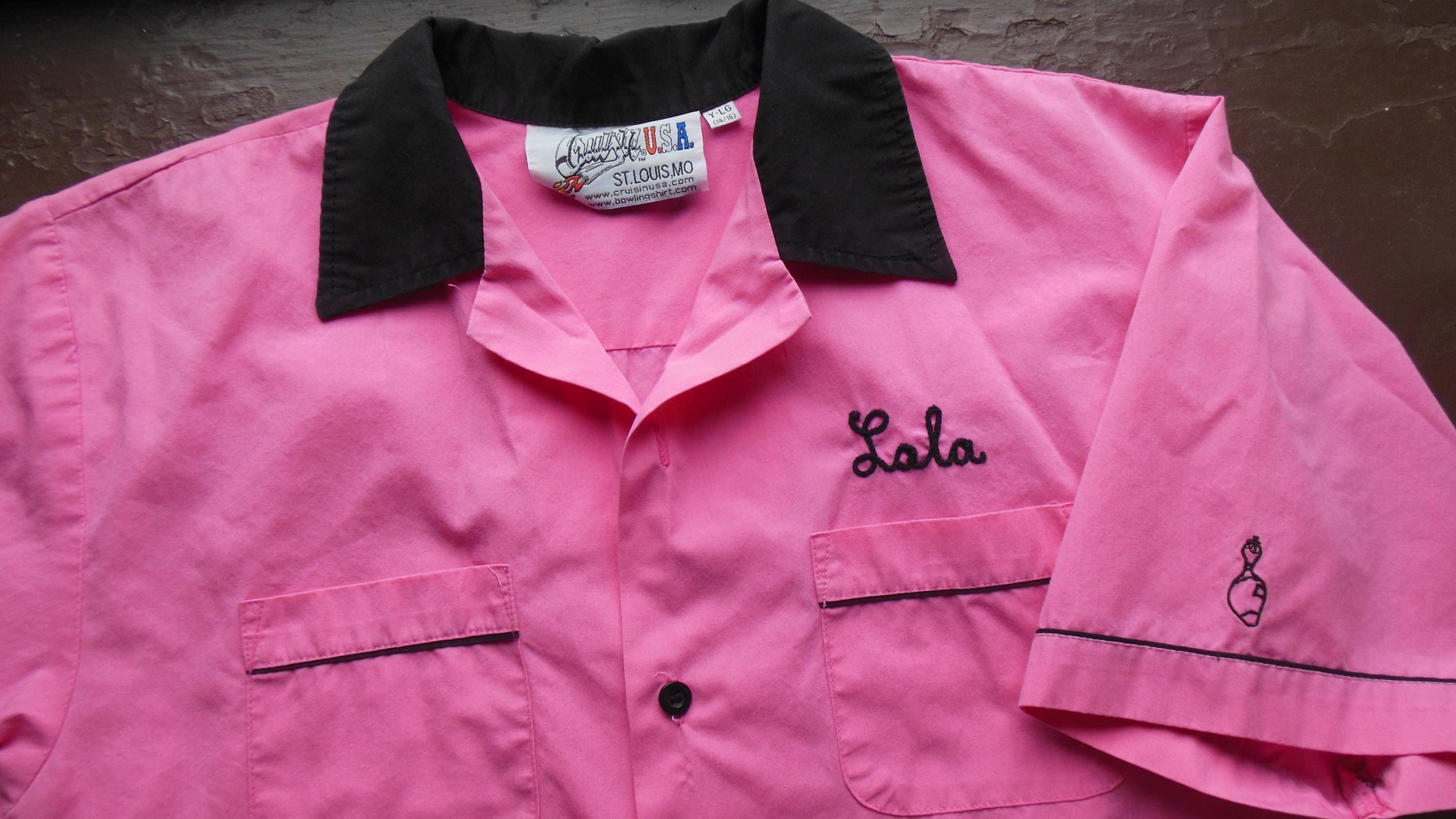 Vintage Women's Bowling Shirt, Brillo Bowler, Monogrammed "Lala"