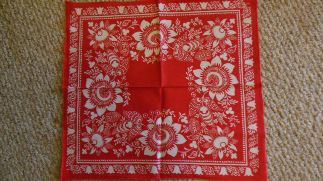 Vintage Cloth Napkins Set of 4 Red & White Etsy