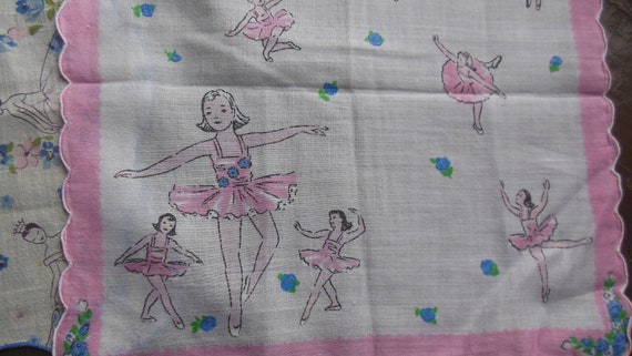 Ballerina Trio of Childs Handkerchiefs, Vintage L… - image 4
