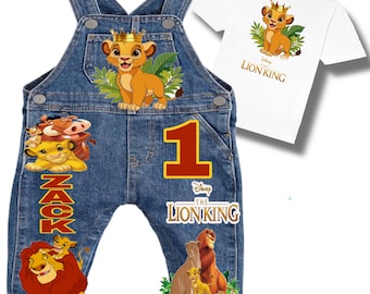 The Lion King  Birthday Overalls, Personalized  Birthday Outfit + Free Shirt