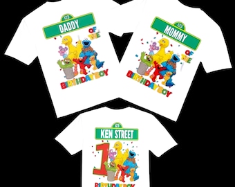Sesame Street Birthday Shirt, Personalized Family Matching Tee